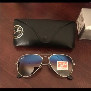 GRADIENT BLUE RAYBAN AVIATORS 58mm